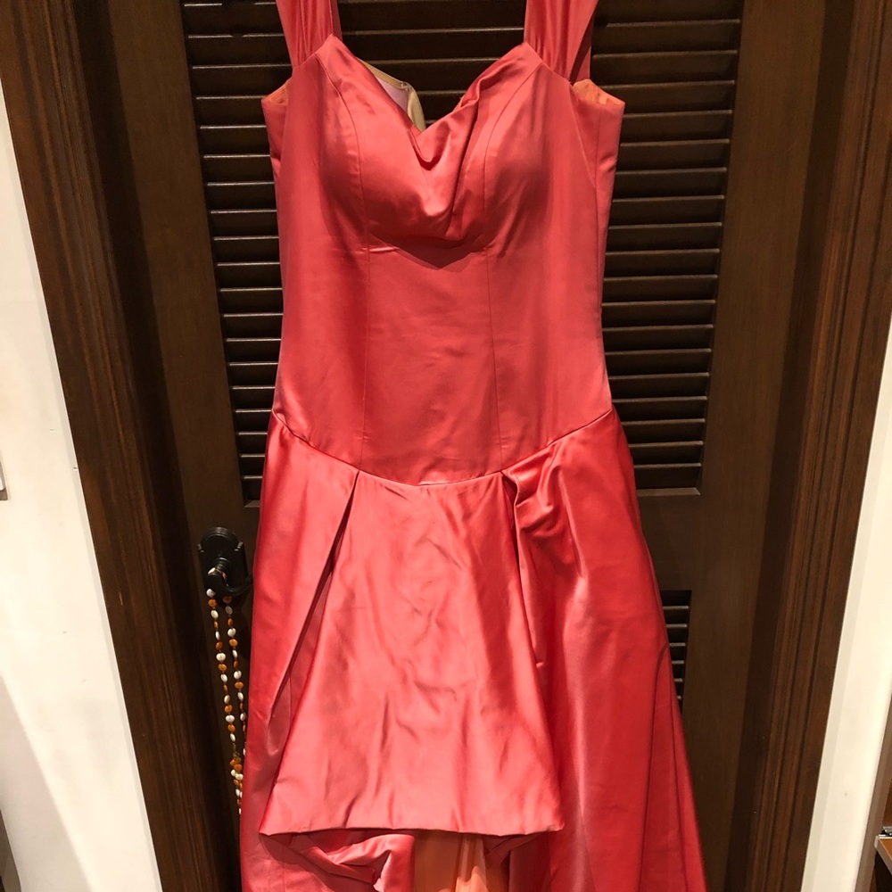 Pink custom made high low gown